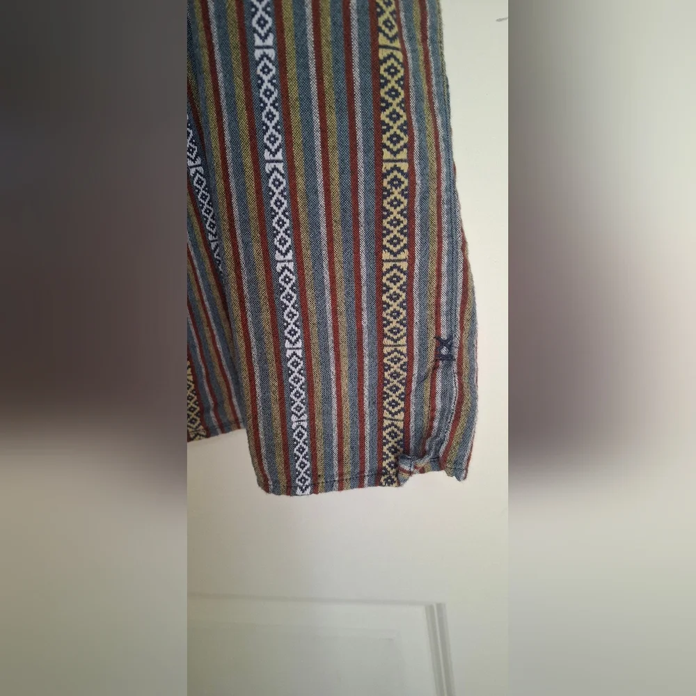 The Territory Ahead Cotton Multicolor Striped Short Sleeve Shirt XL Navajo Rodeo - Picture 9 of 9
